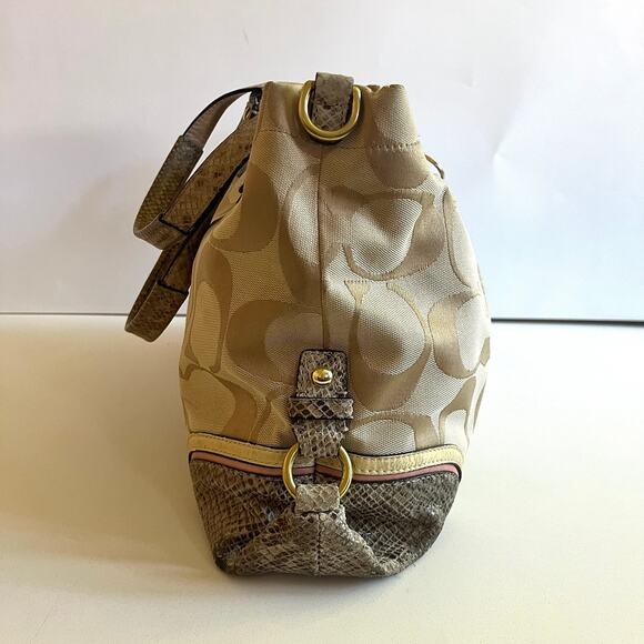 COACH, Python-Embossed Leather, Ashley Spectator Signature Shoulder Bag - Picture 5 of 13